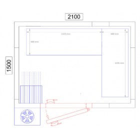 Chambre froide positive - 2100 x 1500 x 2010 - 4.8 m³ - Classe T