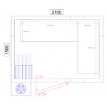 Chambre froide positive - 2100 x 1500 x 2010 - 4.8 m³ - Classe T
