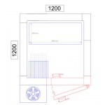 Chambre froide négative - 1200 x 1200 x 2010 - 1.6 m³ - Classe T
