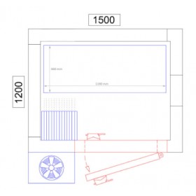 Chambre froide négative - 1500 x 1200 x 2010 - 2.1 m³ - Classe T