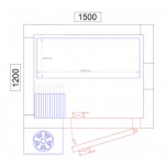Chambre froide négative - 1500 x 1200 x 2010 - 2.1 m³ - Classe T