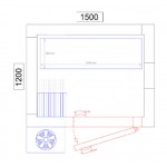 Chambre froide négative - 1500 x 1200 x 2010 - 2.1 m³ - Classe T