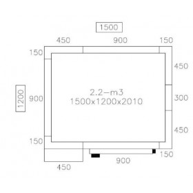 Chambre froide négative - 1500 x 1200 x 2010 - 2.1 m³ - Classe T