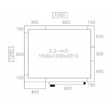 Chambre froide négative - 1500 x 1200 x 2010 - 2.1 m³ - Classe T