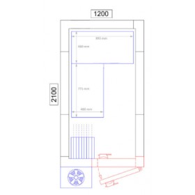 Chambre froide négative - 1200 x 2100 x 2010 - 3.2 m³ - Classe T