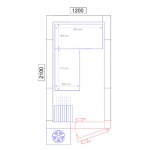 Chambre froide négative - 1200 x 2100 x 2010 - 3.2 m³ - Classe T