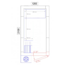 Chambre froide négative - 1200 x 2100 x 2010 - 3.2 m³ - Classe T