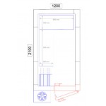 Chambre froide négative - 1200 x 2100 x 2010 - 3.2 m³ - Classe T