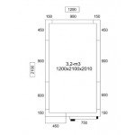 Chambre froide négative - 1200 x 2100 x 2010 - 3.2 m³ - Classe T