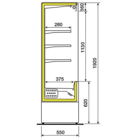 Vitrine réfrigérée libre service  Slim 1500 x 550 x 1930 vitrée 