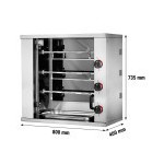 Rôtissoire ROTISOL SPECIAL MARCHE  à poulets gaz, 6 broches/ 36 poulets, sur roues