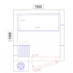 Chambre froide négative - 1500 x 1500 x 2010 - 2.8 m³ - Classe T