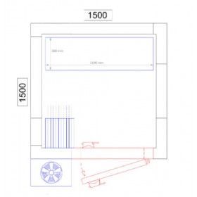 Chambre froide négative - 1500 x 1500 x 2010 - 2.8 m³ - Classe T