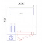 Chambre froide négative - 1500 x 1500 x 2010 - 2.8 m³ - Classe T