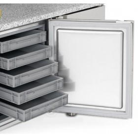 Table réfrigérée - 385 L - 400 x 600 - 2 compatiments / 4 portes - Classe N
