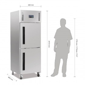 Armoire réfrigérée positive - Paiement 4X - 600 L. - 2 portillons GN 2/1 - Garantie 2 ans - Classe N