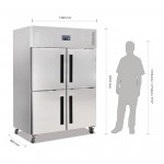 Armoire réfrigérée négative - 1200 L. - 2 portes - 4 portillons GN 2/1 - Garantie 2 ans - Classe N