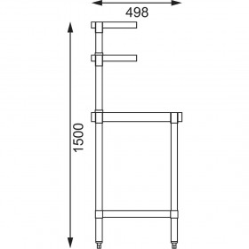 Table inox avec 2 étagères supérieures - Paiement 4X - AISI 430 - 1200 (L) x 600 (P) x 1500 (H) mm