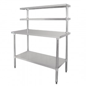 Table inox avec 2 étagères supérieures - Paiement 4X - AISI 430 - 1200 (L) x 600 (P) x 1500 (H) mm