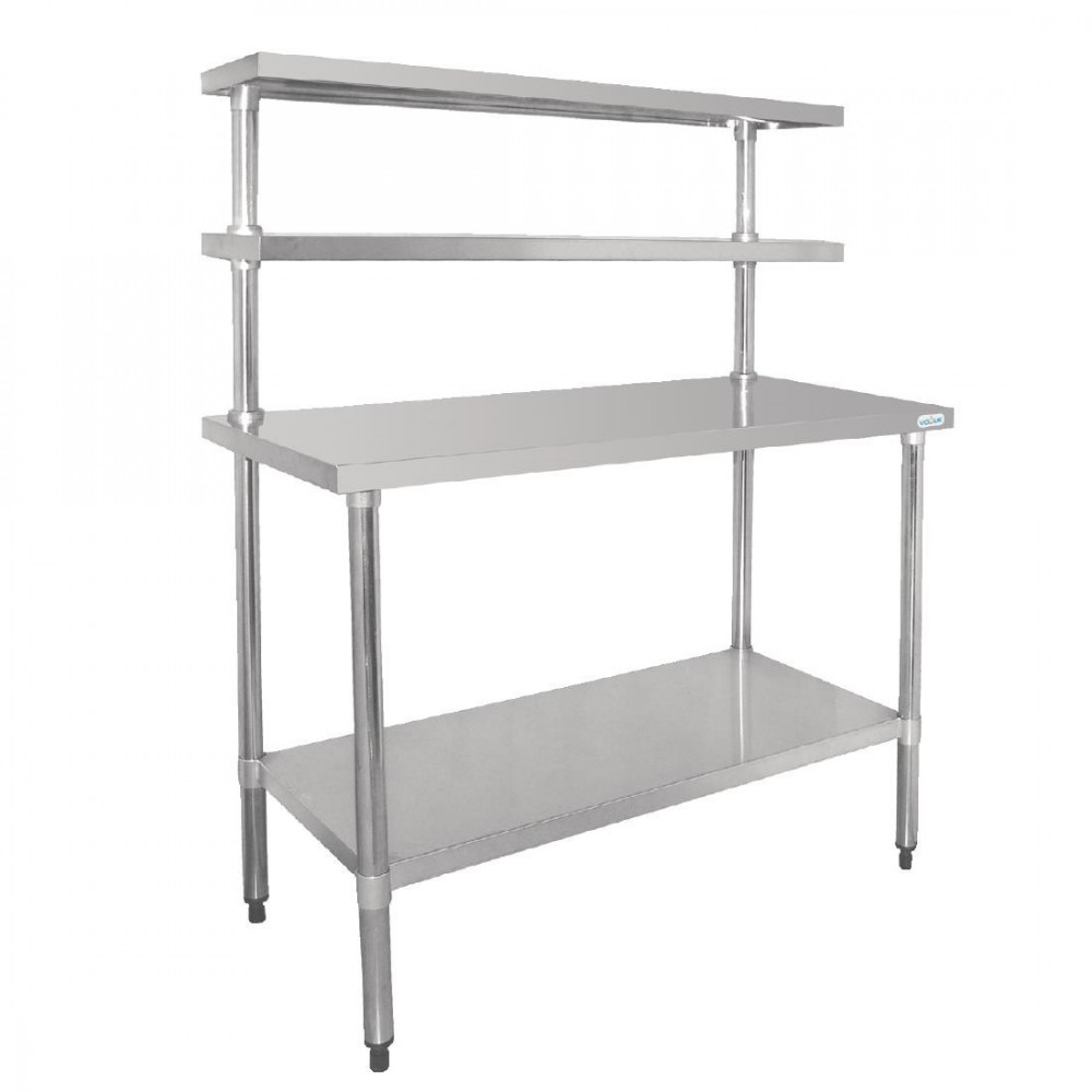 Table inox avec 2 étagères supérieures - Paiement 4X - AISI 430 - 1200 (L) x 600 (P) x 1500 (H) mm Table inox avec 2 étagères supérieures - Paiement 4X - AISI 430 - 1200 (L) x 600 (P) x 1500 (H) mm