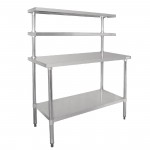 Table inox avec 2 étagères supérieures - Paiement 4X - AISI 430 - 1200 (L) x 600 (P) x 1500 (H) mm