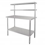 Table inox avec 2 étagères supérieures - Paiement 4X - AISI 430 - 1800 (L) x 600 (P) x 1500 (H) mm