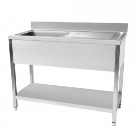 Plonge inox - AISI 304 - 1000 (L) x 600 (P) x 850 (H) mm