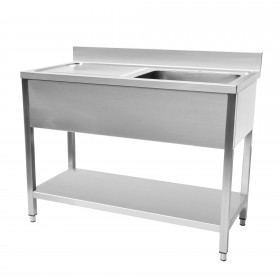 Plonge inox - AISI 304 - 1000 (L) x 600 (P) x 850 (H) mm