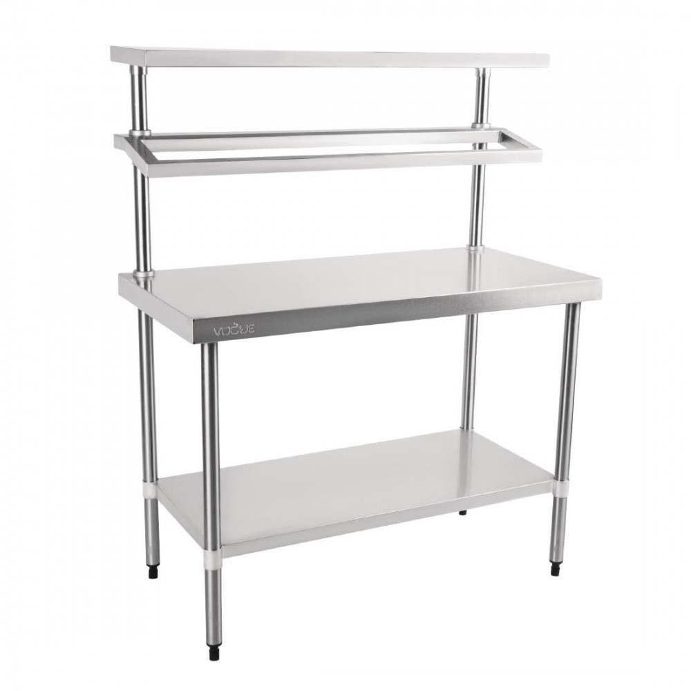 Table inox - Support bacs inox - 1 étagère supérieure - AISI 430 - 1200 (L) x 600 (P) x 1500 (H) mm Table inox - Support bacs inox - 1 étagère supérieure - AISI 430 - 1200 (L) x 600 (P) x 1500 (H) mm