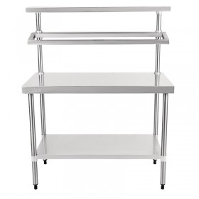 Table inox - Support bacs inox - 1 étagère supérieure - AISI 430 - 1200 (L) x 600 (P) x 1500 (H) mm