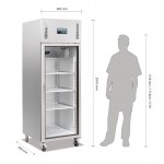 Armoire réfrigérée vitrée positive - GN 2/1 - Paiement 4X - Inox - Garantie 2 ans - 600 L - Classe N