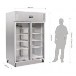 Armoire réfrigérée vitrée positive - GN 2/1 - Paiement 4X - Inox - Garantie 2 ans - 1200 L - Classe N