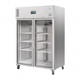 Armoire réfrigérée vitrée positive - GN 2/1 - Paiement 4X - Inox - Garantie 2 ans - 1200 L - Classe N