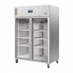 Armoire réfrigérée vitrée positive - GN 2/1 - Paiement 4X - Inox - Garantie 2 ans - 1200 L - Classe N