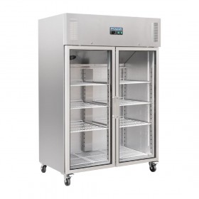 Armoire réfrigérée vitrée positive - GN 2/1 - Paiement 4X - Inox - Garantie 2 ans - 1200 L - Classe N