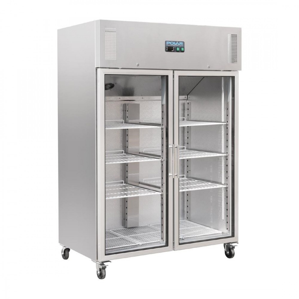 Armoire réfrigérée vitrée positive - GN 2/1 - Paiement 4X - Inox - Garantie 2 ans - 1200 L - Classe N Armoire réfrigérée vitrée positive - GN 2/1 - Paiement 4X - Inox - Garantie 2 ans - 1200 L - Classe N