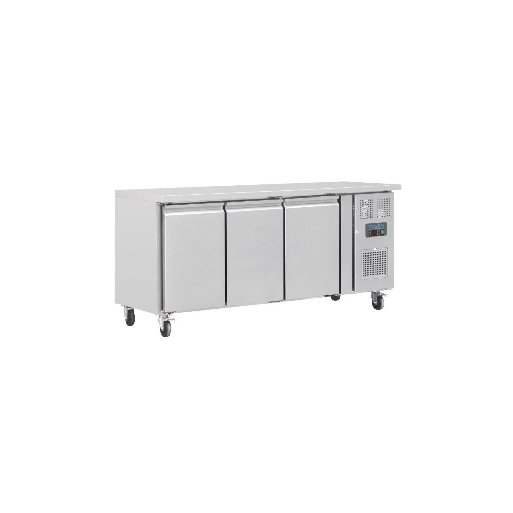 Table réfrigérée positive - Tropicalisée - GN 2/3 - Garantie 2 ans - 339 L. - 3 portes - 1795 (L) x 600 (P) mm - Classe T Table réfrigérée positive - Tropicalisée - GN 2/3 - Garantie 2 ans - 339 L. - 3 portes - 1795 (L) x 600 (P) mm - Classe T