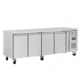 Table réfrigérée positive - Tropicalisée - Garantie 2 ans - 449 L. - 4 portes - 2230 (L) x 600 (P) mm - Classe T