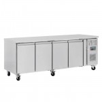 Table réfrigérée positive - Tropicalisée - Garantie 2 ans - 449 L. - 4 portes - 2230 (L) x 600 (P) mm - Classe T