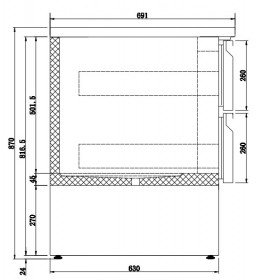 Table réfrigérée positive - GN1/1 - Garantie 2 ans - 368 L - 6 tiroirs - 1370 (L) x 700 (P) mm - Classe N