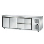 Table réfrigérée positive - GN 1/1 - 421 L - 2 portes + 4 tiroirs à droite - 2230 (L) x 700 (P) mm - Classe N
