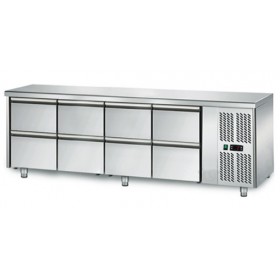 Table réfrigérée positive - GN1/1 - 421 L - 8 tiroirs - 2230 (L) x 700 (P) mm - Classe N