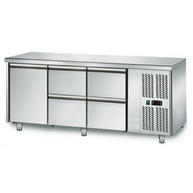 Table réfrigérée positive - GN 1/1 - 294 L - 1 porte + 4 tiroirs à droite - 1795 (L) x 700 (P) mm - Classe N