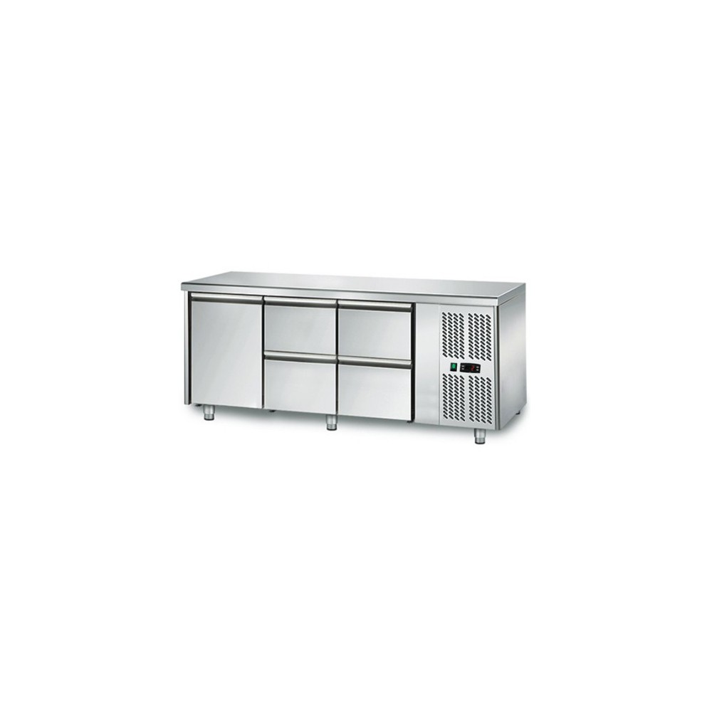 Table réfrigérée positive - GN 1/1 - 294 L - 1 porte + 4 tiroirs à droite - 1795 (L) x 700 (P) mm - Classe N Table réfrigérée positive - GN 1/1 - 294 L - 1 porte + 4 tiroirs à droite - 1795 (L) x 700 (P) mm - Classe N