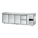 Table réfrigérée positive - GN 1/1 - 421 L - 3 portes + 2 tiroirs à droite - 2230 (L) x 700 (P) mm - Classe N