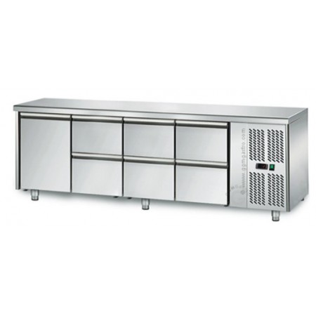 Table réfrigérée positive - GN 1/1 - 421 L - 1 porte + 6 tiroirs à droite - 2230 (L) x 700 (P) mm - Classe N