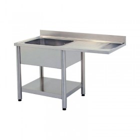 Plonge inox - AISI 304 - 1200 (L) x 700 (P) x 850 (H) mm