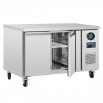 Table réfrigérée négative - GN 1/1 - Garantie 2 ans - 282 L. - 2 portes - 1360 (L) x 700 (P) mm - Classe N