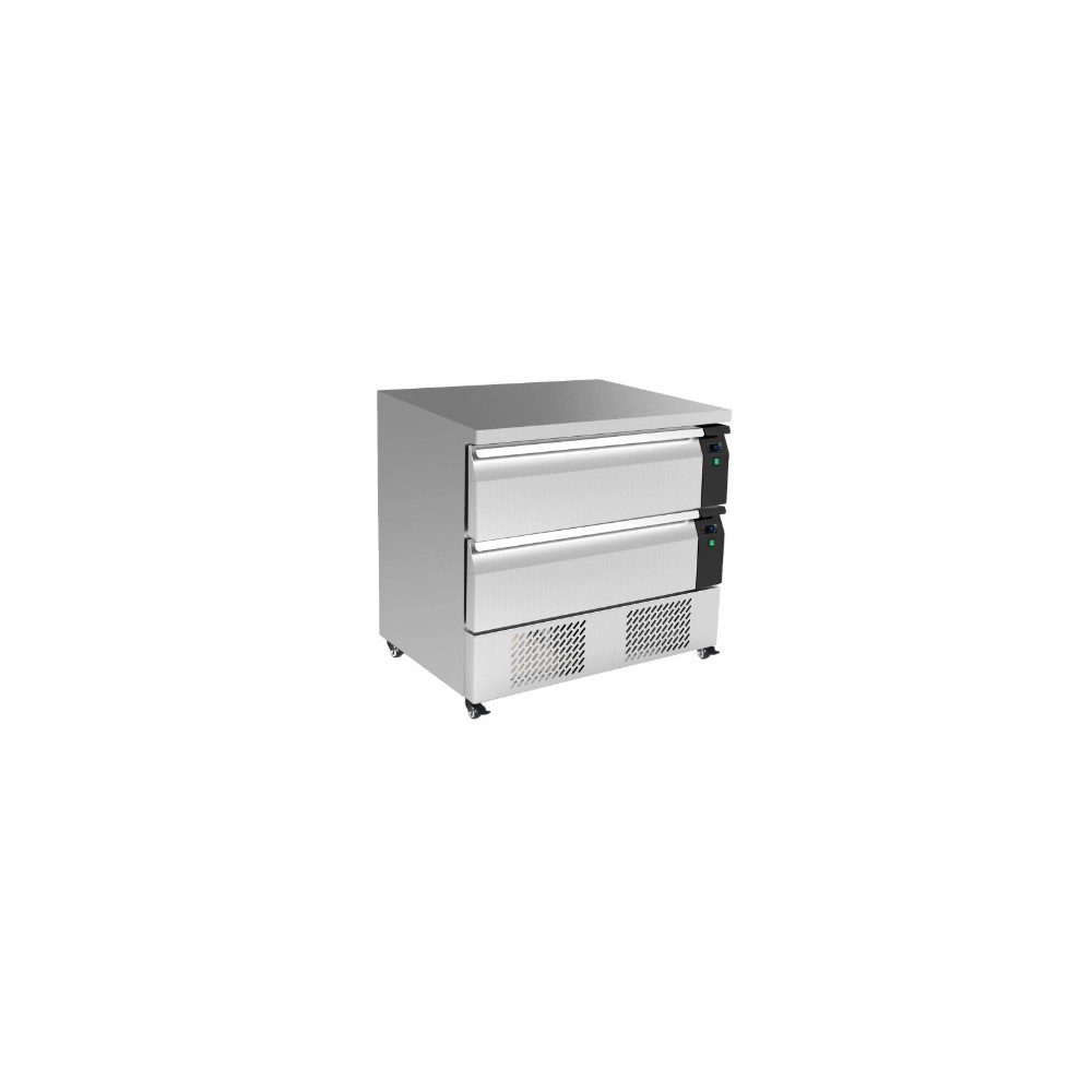 Soubassement réfrigéré négatif - 2 tiroirs - GN 2/1 - 153 L. - 900 (L) x 700 (P) mm - Classe N Soubassement réfrigéré négatif - 2 tiroirs - GN 2/1 - 153 L. - 900 (L) x 700 (P) mm - Classe N