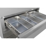 Soubassement réfrigéré négatif - 1 tiroir - GN 1/1 + GN 2/1 - 113 L. - 1230 (L) x 700 (P) mm - Classe N